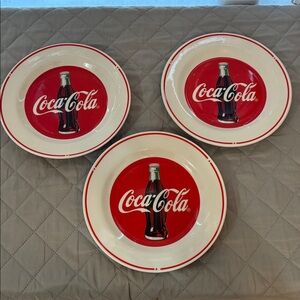 VTG Coca-Cola Red and White Collector Plates